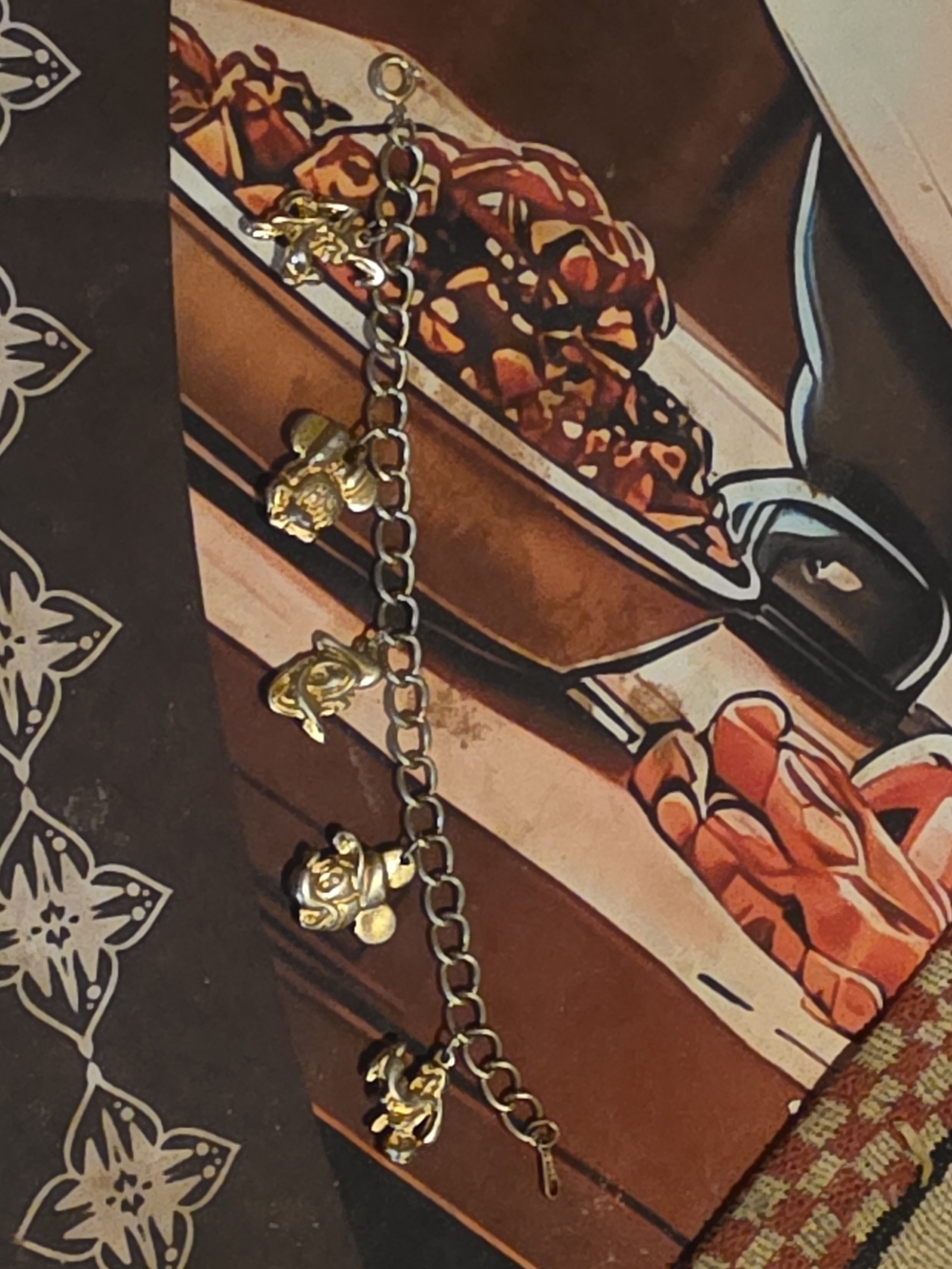 Gold Tone Charm Bracelet -Disney